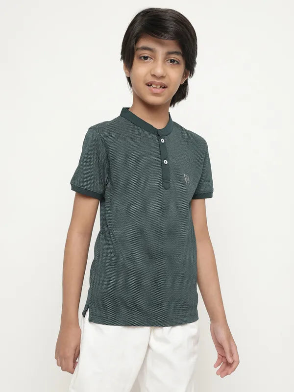 Octave Boys Self Designed Polo Collar Casual T-Shirt
