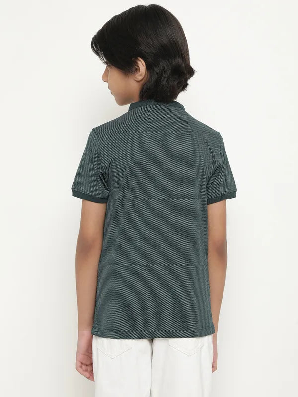 Octave Boys Self Designed Polo Collar Casual T-Shirt
