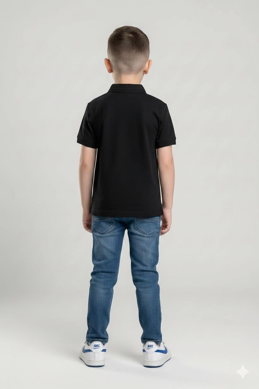 Boys Chest Polo Collar T-shirt