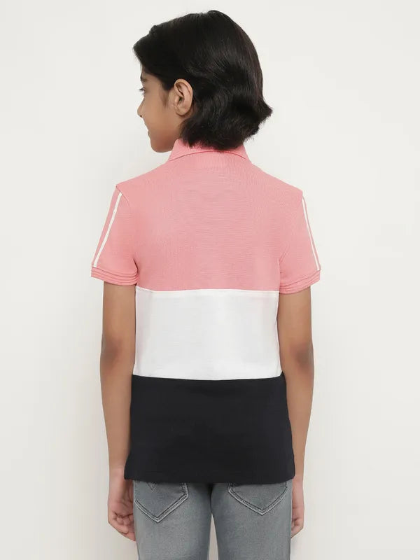 Octave Boys Coloublocked Polo Collar Casual T-Shirt