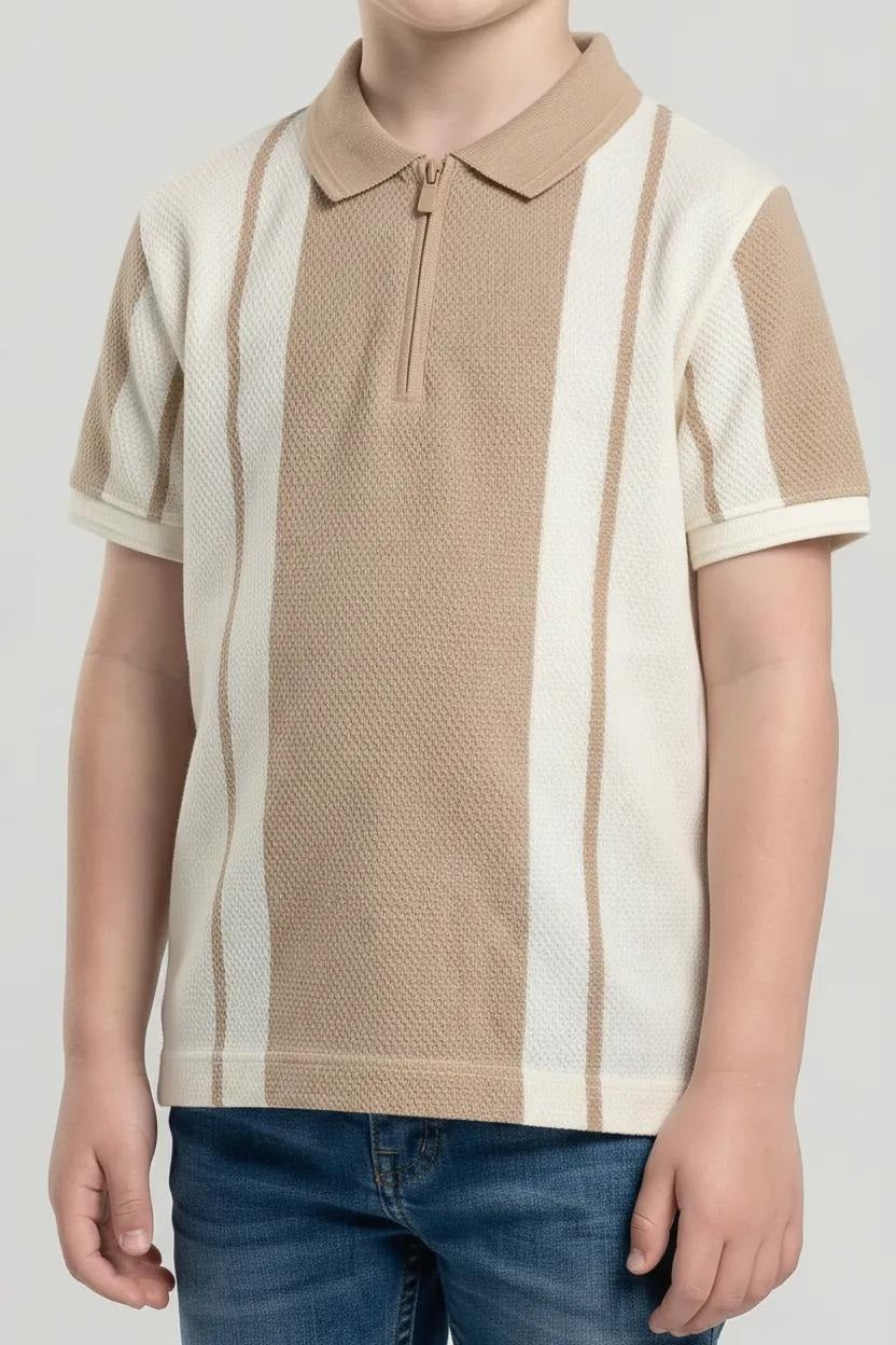 Boy ColourBlocked Polo Neck T-Shirt