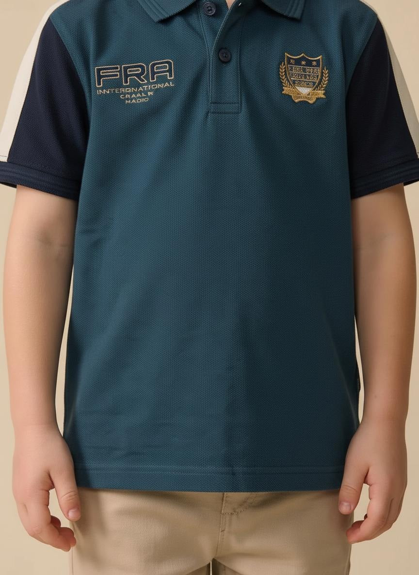 Boys Printed Polo Collar T-shirt