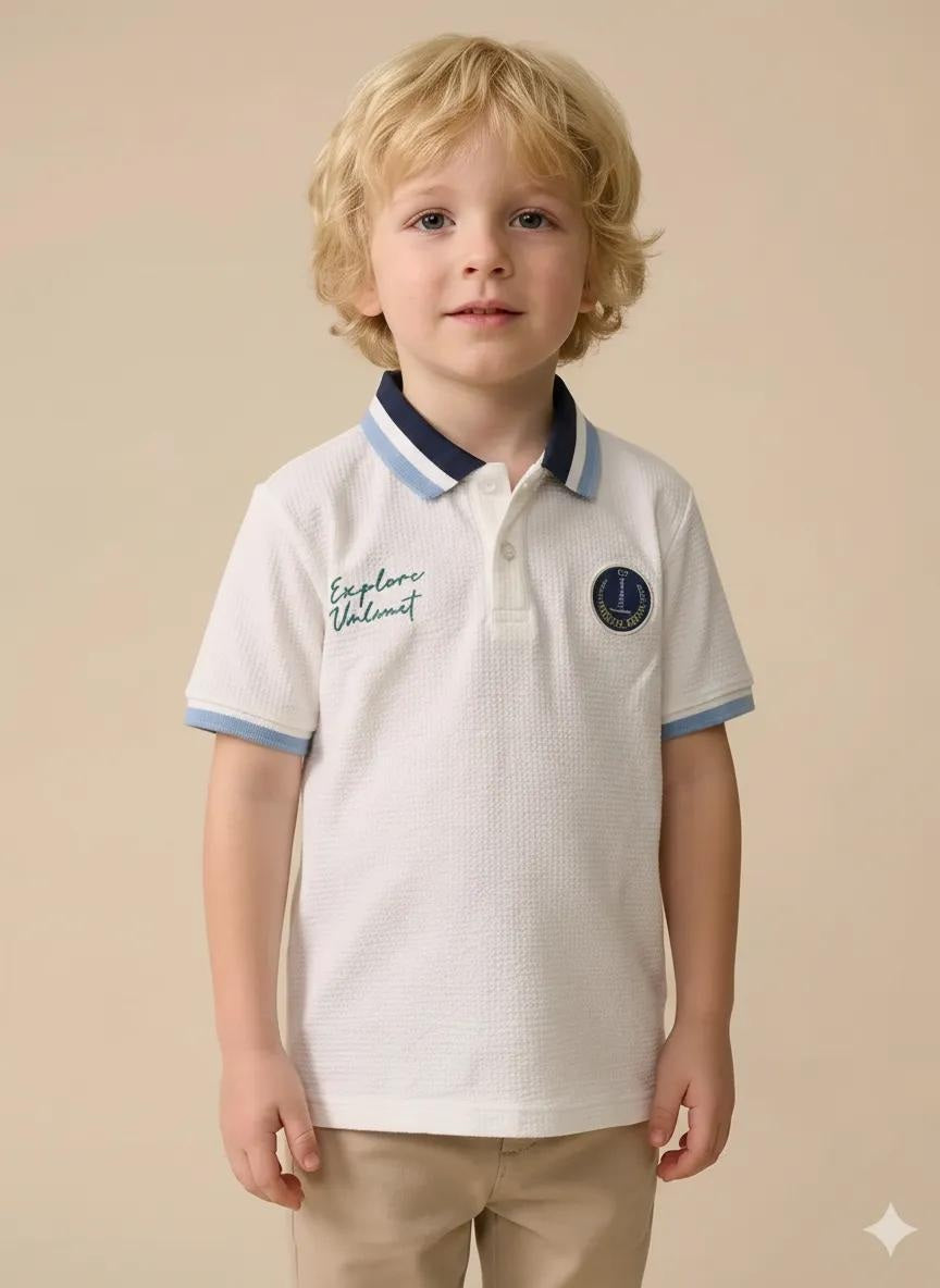 Boys Printed Polo Collar T-shirt