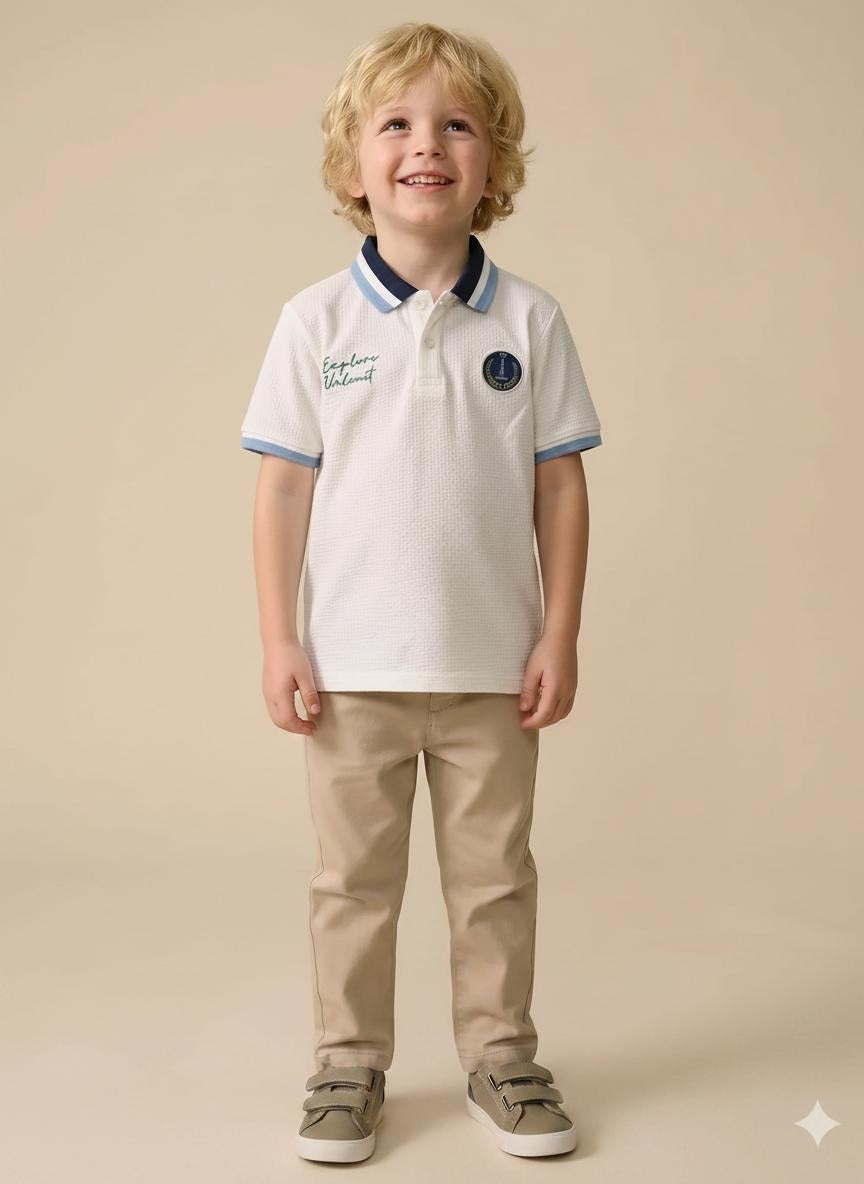 Boys Printed Polo Collar T-shirt