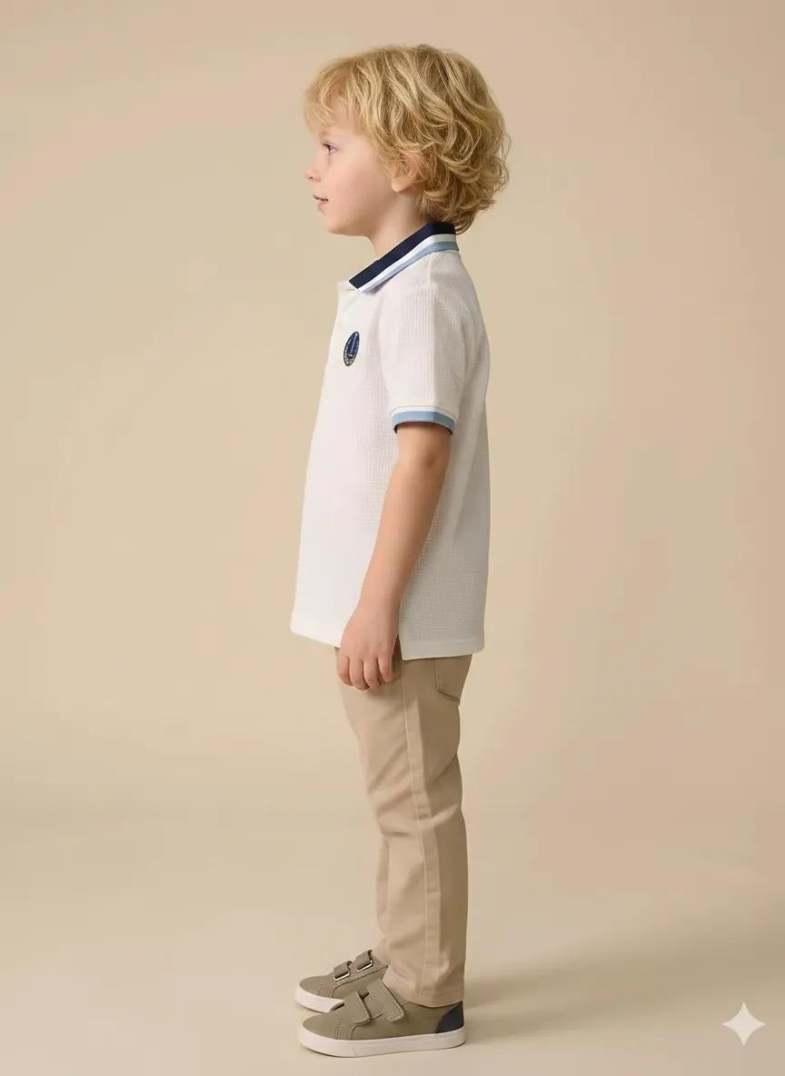 Boys Printed Polo Collar T-shirt