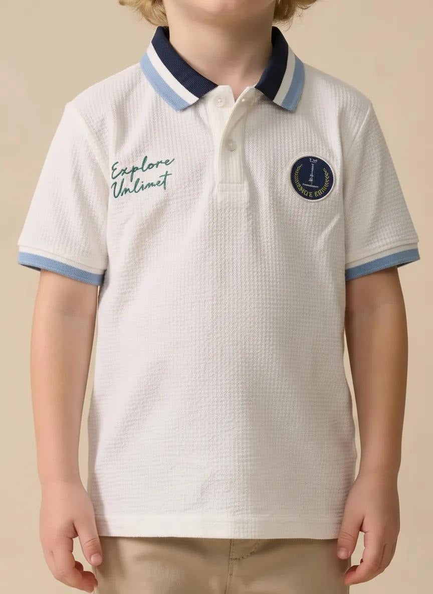 Boys Printed Polo Collar T-shirt