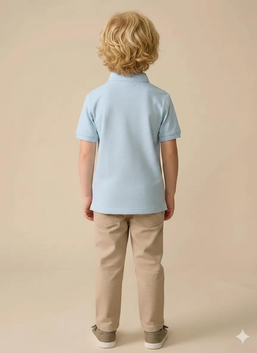 Boys Printed Polo Collar T-shirt