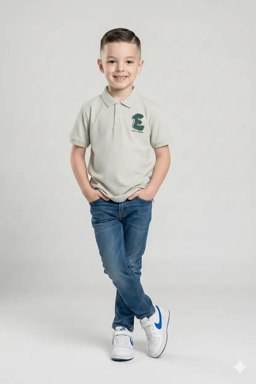 Boy Printed Polo Neck T-Shirt
