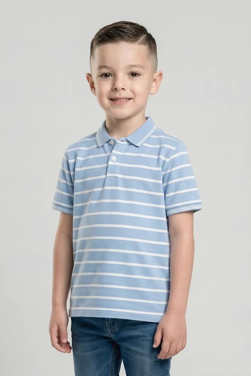 Octave Boys Striped Polo Collar T-shirt