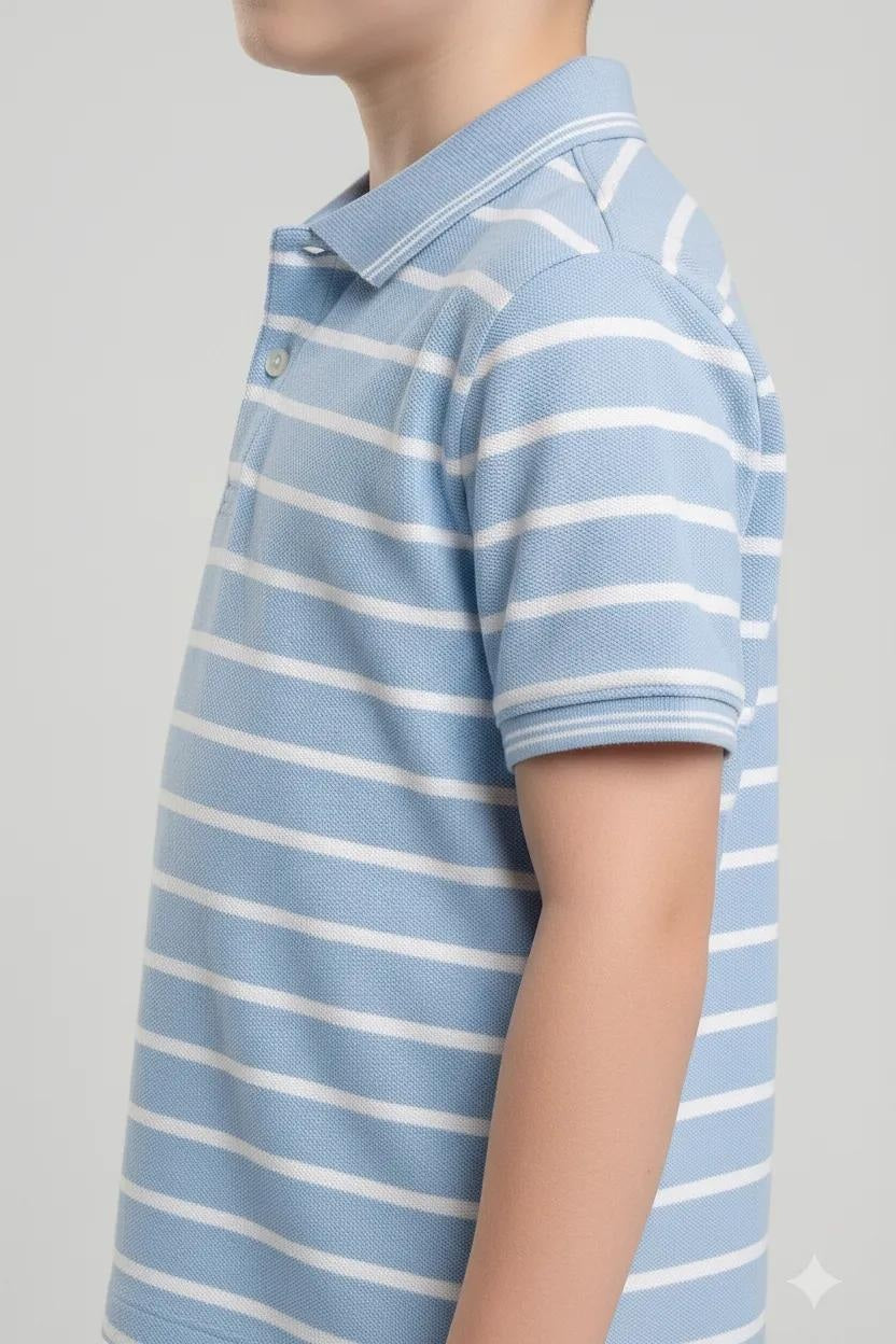 Octave Boys Striped Polo Collar T-shirt