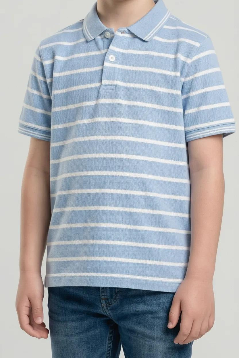Octave Boys Striped Polo Collar T-shirt