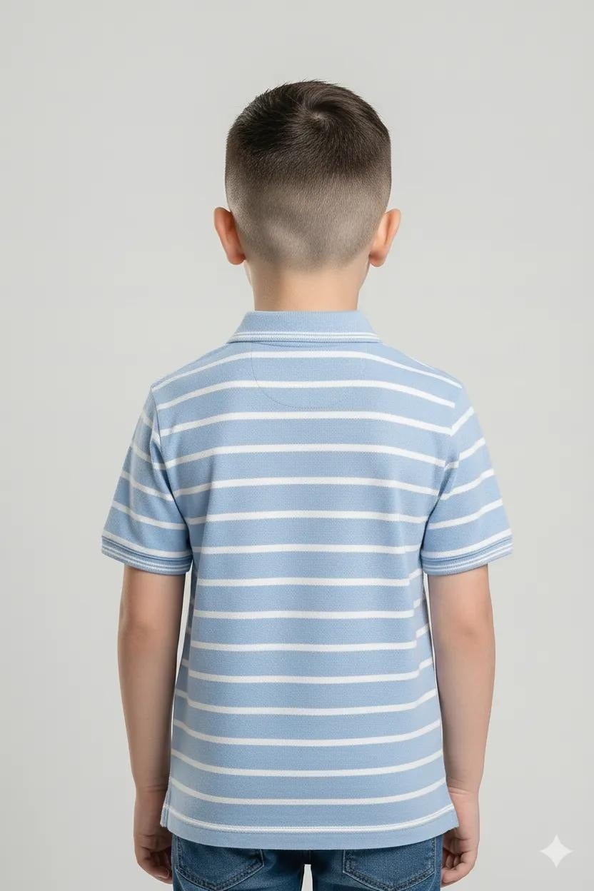 Octave Boys Striped Polo Collar T-shirt