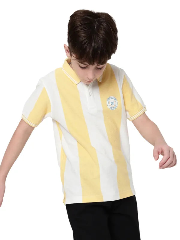 Octave Boys Striped Polo Collar Cotton T-Shirt