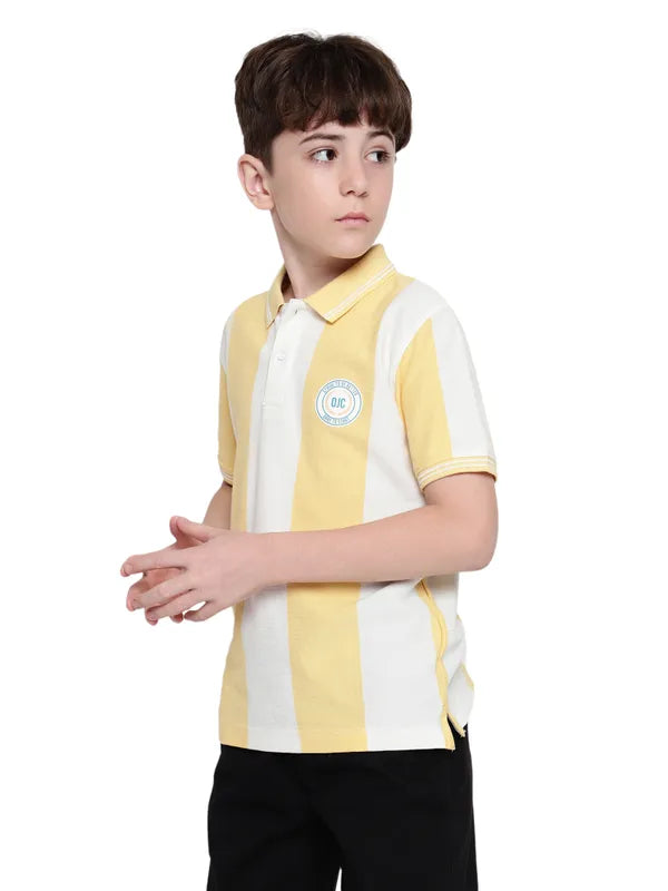 Octave Boys Striped Polo Collar Cotton T-Shirt