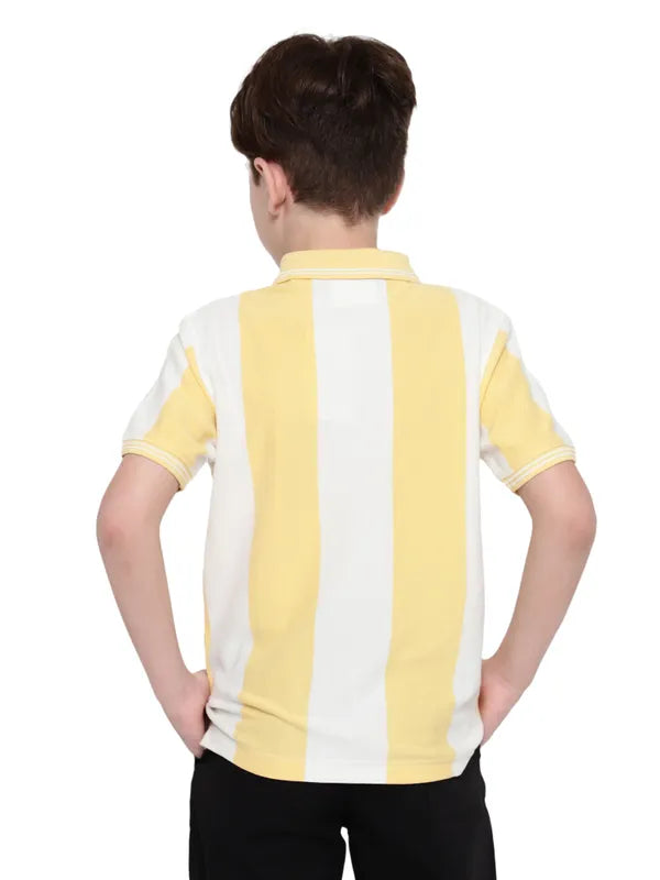 Octave Boys Striped Polo Collar Cotton T-Shirt