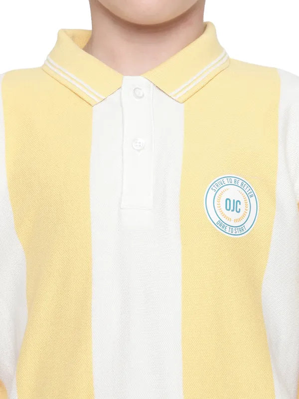 Octave Boys Striped Polo Collar Cotton T-Shirt