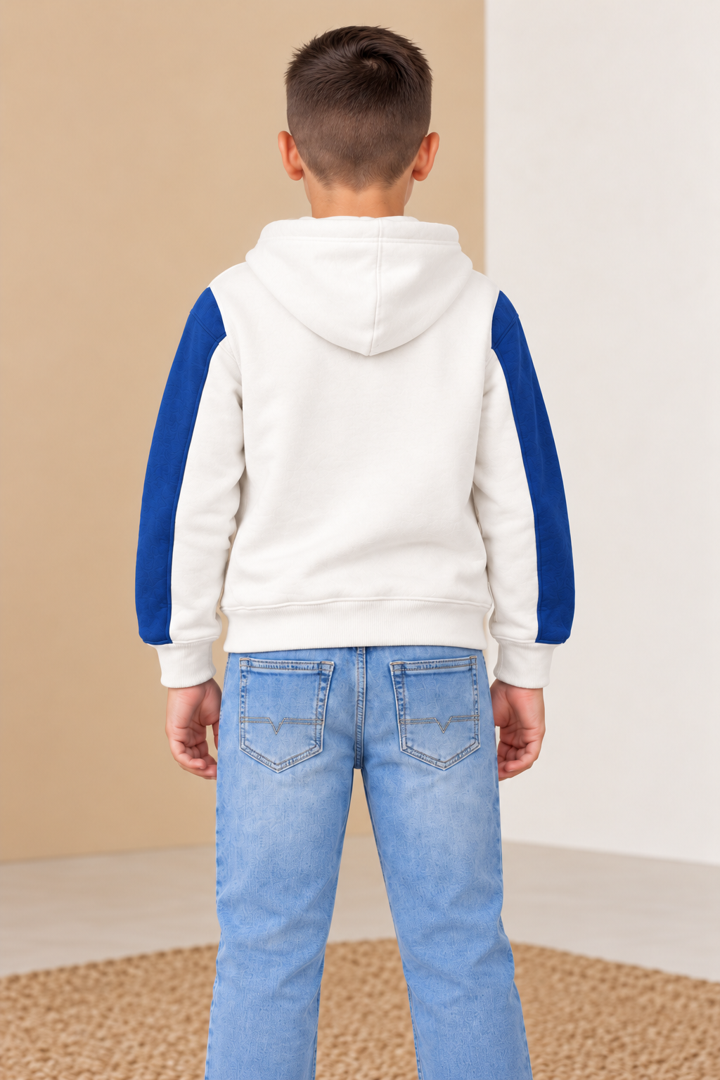Junior Boy Sky Blue Straight Fit Jeans – Mid-Rise Washed Denim with Five Pockets