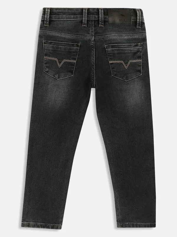 Octave Boys Grey Light Fade Mid-Rise Cotton Jeans
