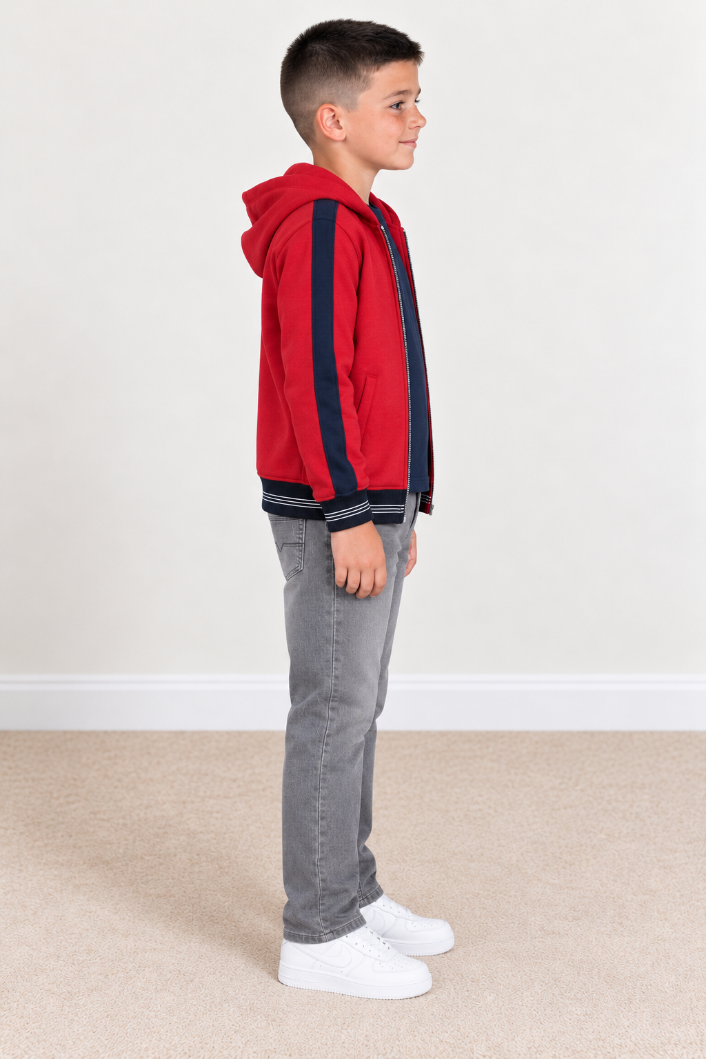 Junior Boys’ Smoke Grey Straight Fit Jeans with Five Pockets