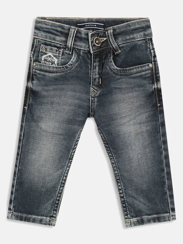 Octave Boys Grey Heavy Fade Stretchable Jeans
