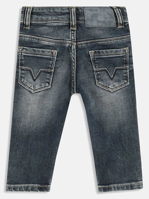 Octave Boys Grey Heavy Fade Stretchable Jeans