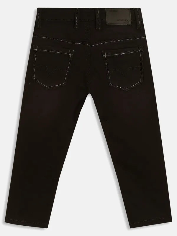 Octave Boys Black Dark Shade Mid-Rise Cotton Jeans