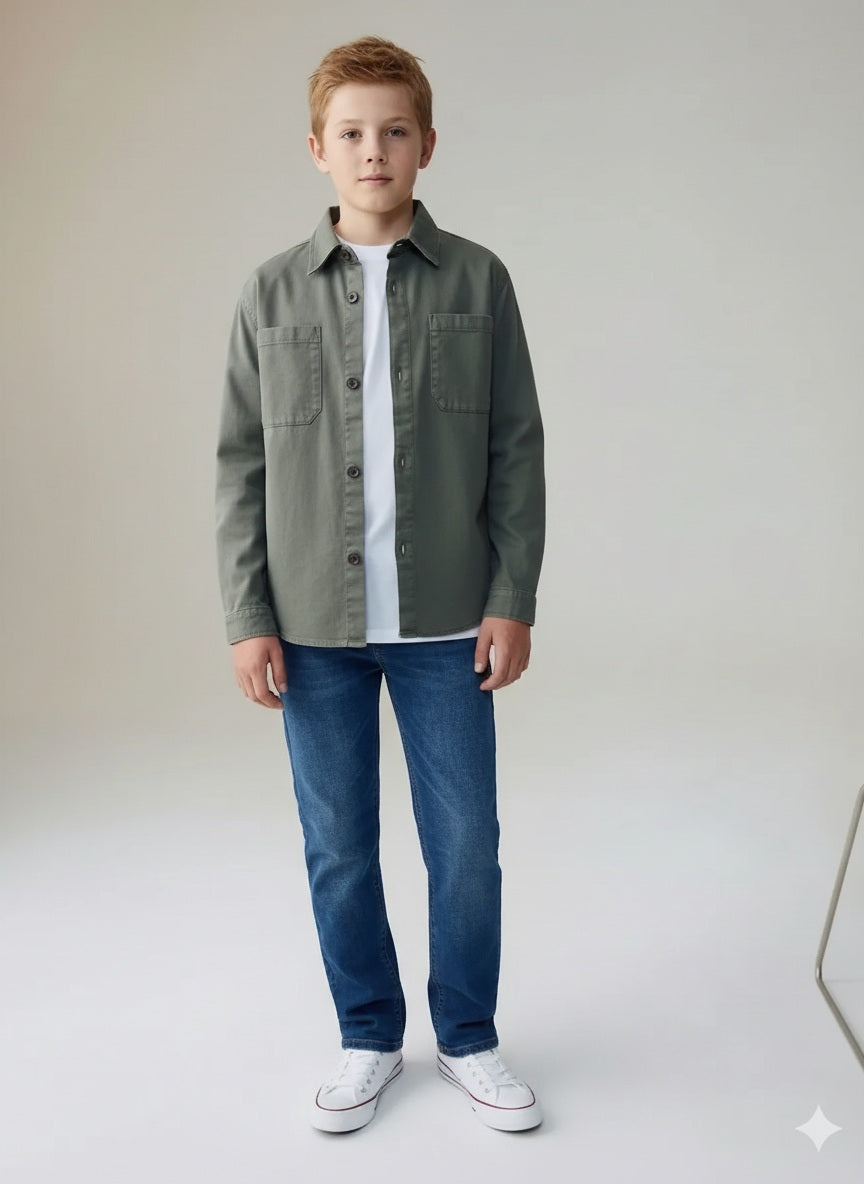 Boys Straight Fit Mid-Rise Light Fade Stretchable Jeans