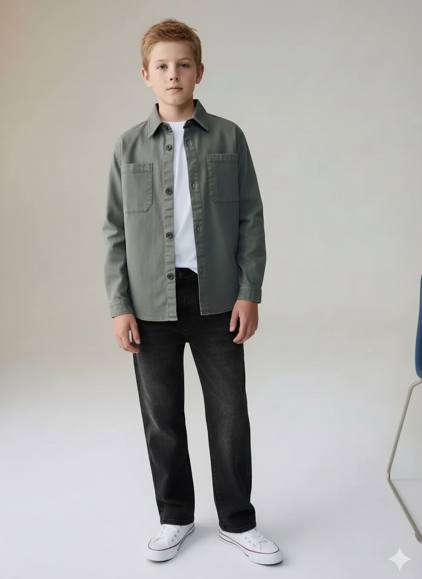 Boys Straight Fit Mid-Rise Light Fade Stretchable Jeans