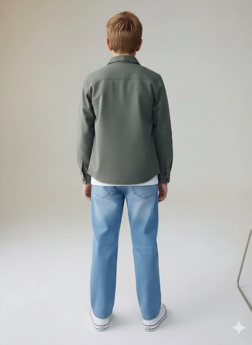 Boys Straight Fit Mid-Rise Light Fade Stretchable Jeans