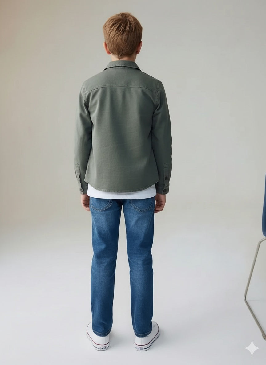 Boys Straight Fit Mid-Rise Light Fade Stretchable Jeans