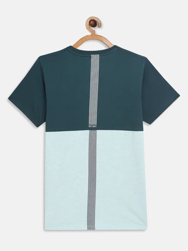 Octave Boys Green Colourblocked Applique T-Shirt