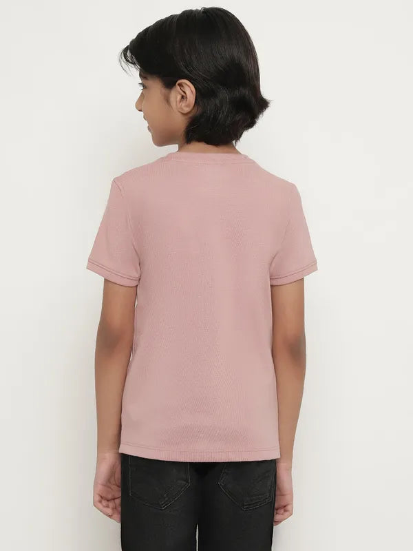 Octave Boys Typography Printed Round Neck Cotton T-Shirt