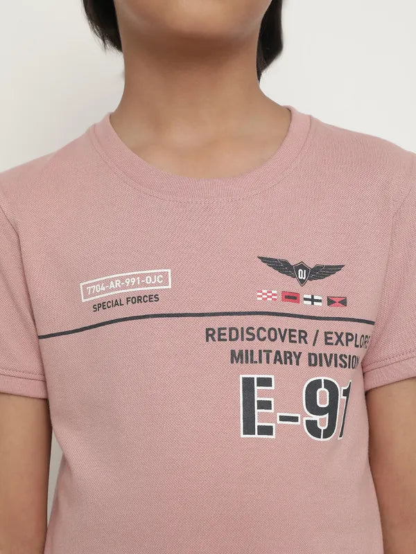 Octave Boys Typography Printed Round Neck Cotton T-Shirt