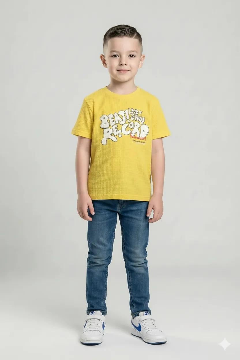 Octave Boy's Printed Round Neck T-shirt