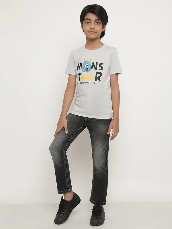 Octave Boys Typography Printed Cotton T-Shirt