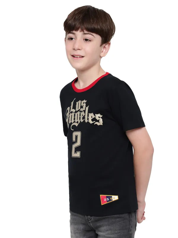 Octave Boys Varsity Printed Round Neck T-Shirt