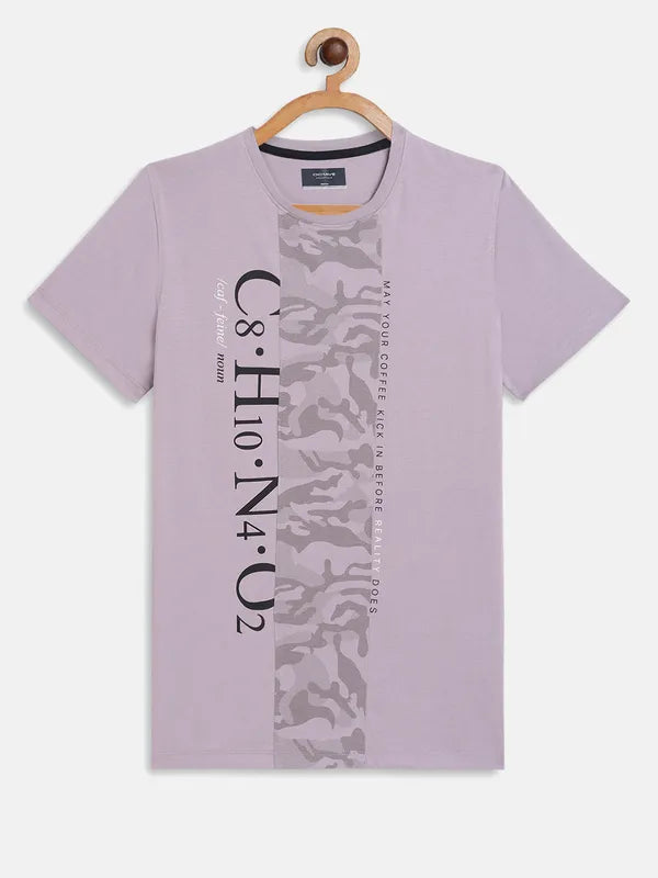 Octave Boys Purple Printed Applique T-Shirt