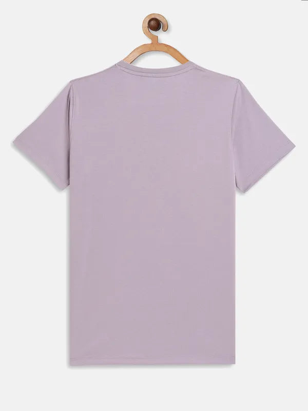 Octave Boys Purple Printed Applique T-Shirt