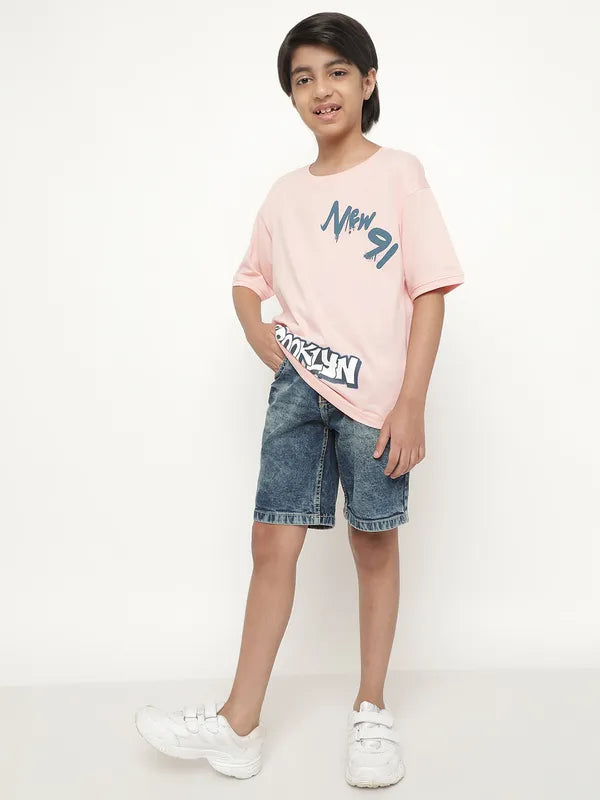 Octave Boys Typography Printed Cotton T-Shirt
