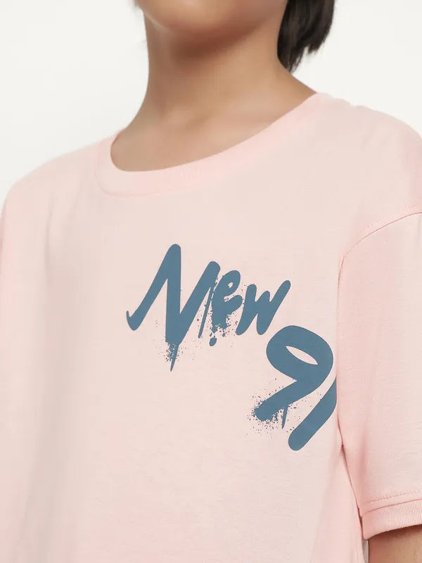 Octave Boys Typography Printed Cotton T-Shirt