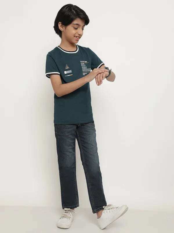 Octave Boys Typography Printed Cotton T-Shirt