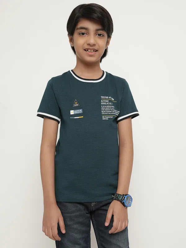 Octave Boys Typography Printed Cotton T-Shirt