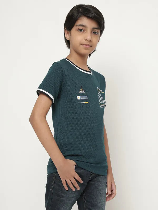 Octave Boys Typography Printed Cotton T-Shirt