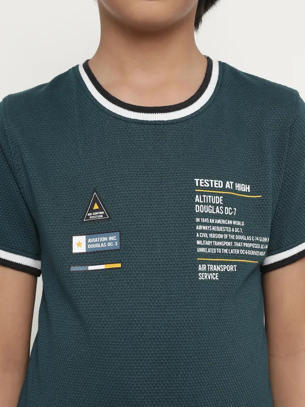 Octave Boys Typography Printed Cotton T-Shirt