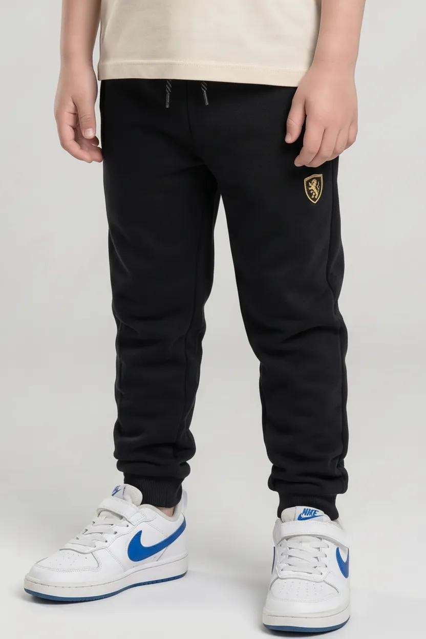 Boys Brand Logo Printed Regular Fit Cotton Joggers