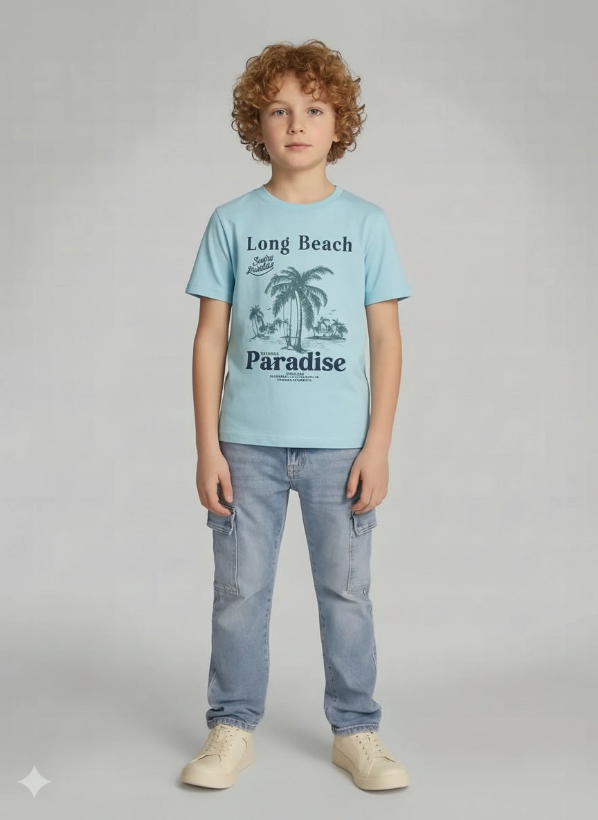 Octave Boys Grphics Printed Cotton Round Neck T-shirt