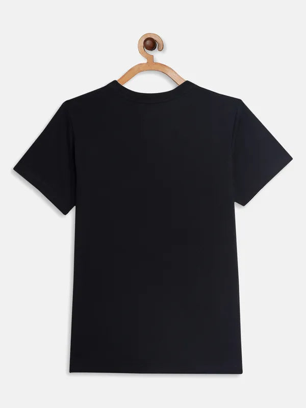 Octave Boys Black Colourblocked T-Shirt