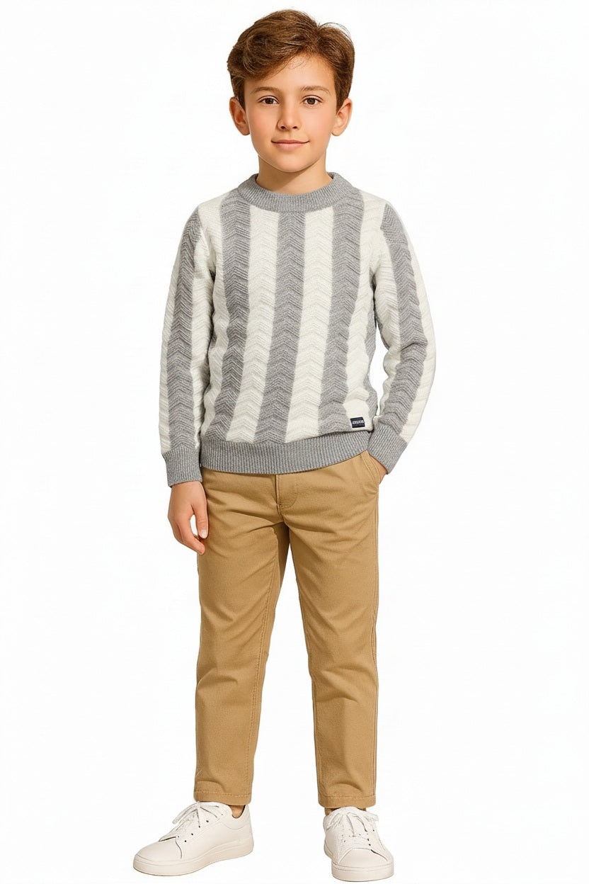Boys Striped Woollen Pullover