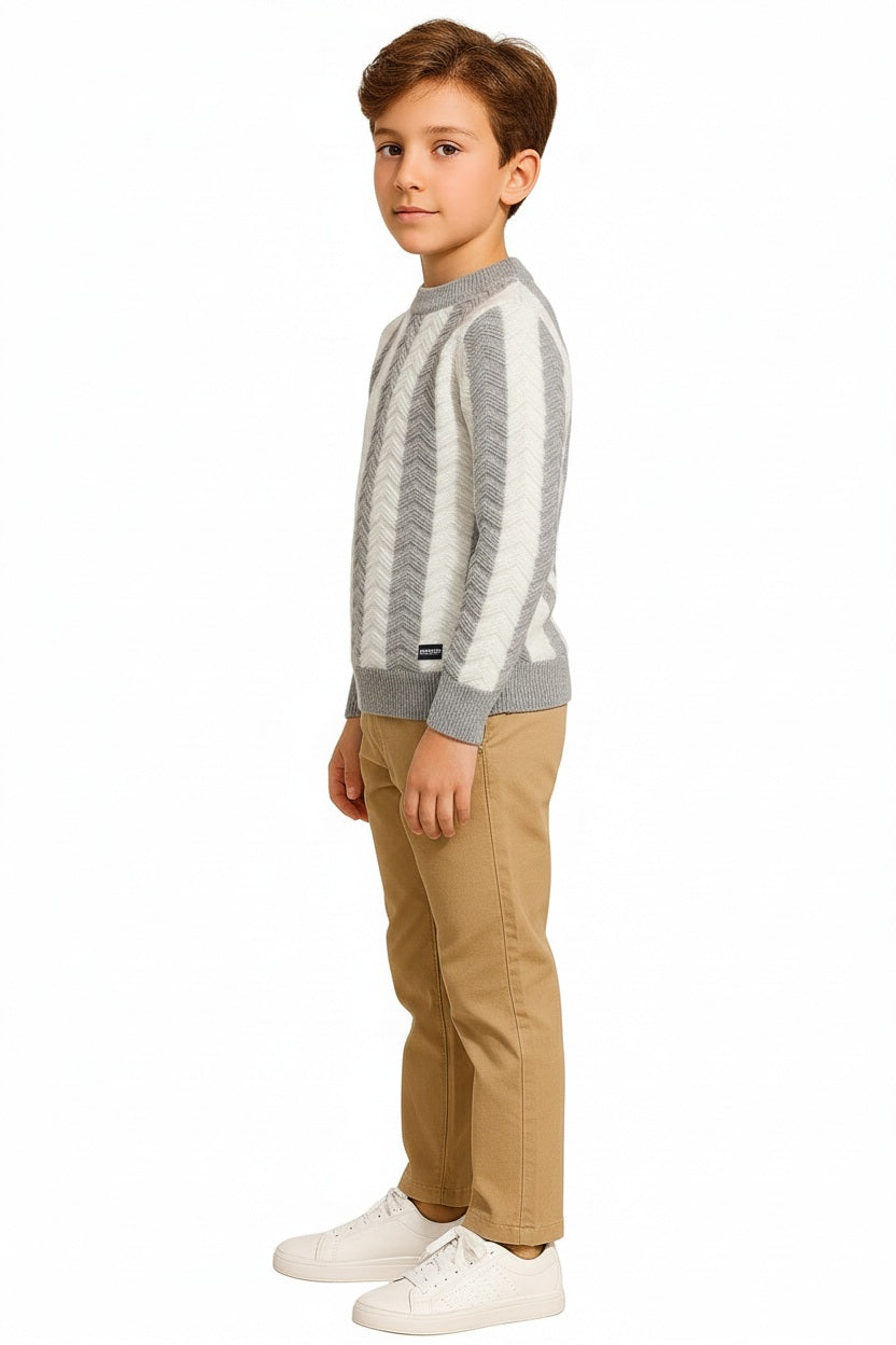 Boys Striped Woollen Pullover