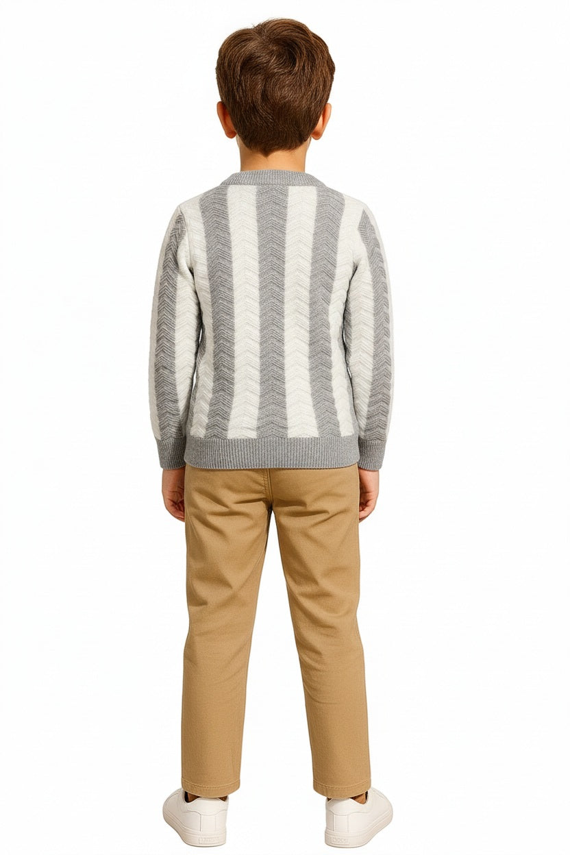 Boys Striped Woollen Pullover